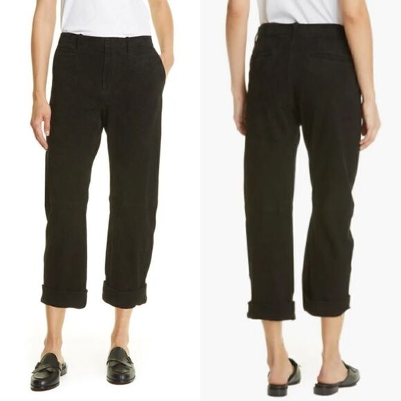 Frame Easy Suede Pants in Noir - Picture 1 of 8